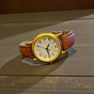 COACH Quartz Ladies Wrist Watch W005 Swiss Made Brown Leather Band